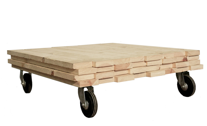 atelier 4/5 - atelier4cinquieme - mobilier - reuse slow design - brocante - récup - table basse - planche de bois brut - rolling coffee table
