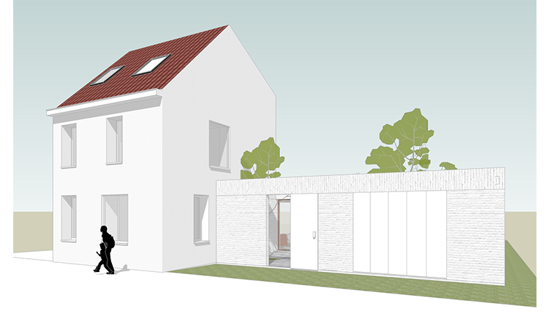 atelier4cinquieme, atelier 4/5, atelier 4 cinquième, architecture, rénovation, bruxelles, maison unifamiliale, Melle, architecte, patio, briques, béton, architecte