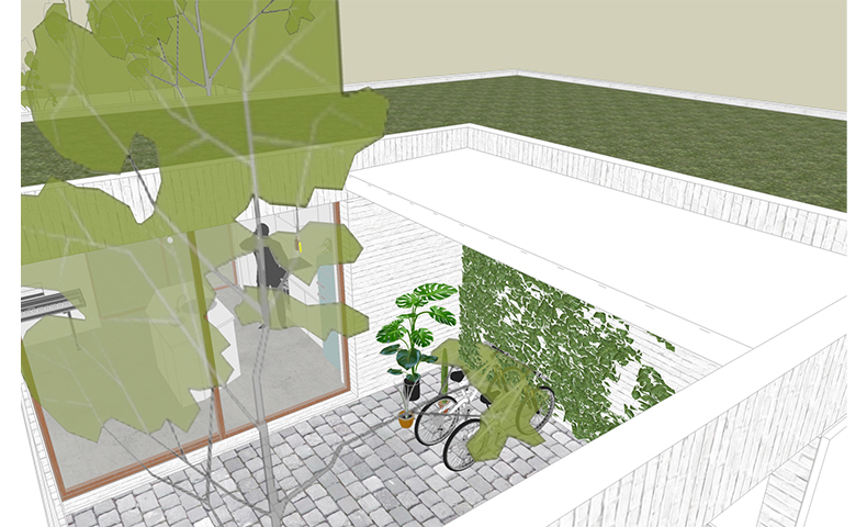 atelier4cinquieme, atelier 4/5, atelier 4 cinquième, architecture, rénovation, bruxelles, maison unifamiliale, Melle, architecte, patio, briques, béton, architecte