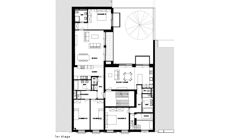atelier4cinquieme, atelier 4/5, atelier 4 cinquième, architecture, rénovation, bruxelles, ixelles, flagey, immeuble appartements, design, néoclassique, architecte