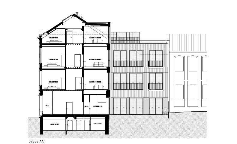atelier4cinquieme, atelier 4/5, atelier 4 cinquième, architecture, rénovation, bruxelles, ixelles, flagey, immeuble appartements, design, néoclassique, architecte